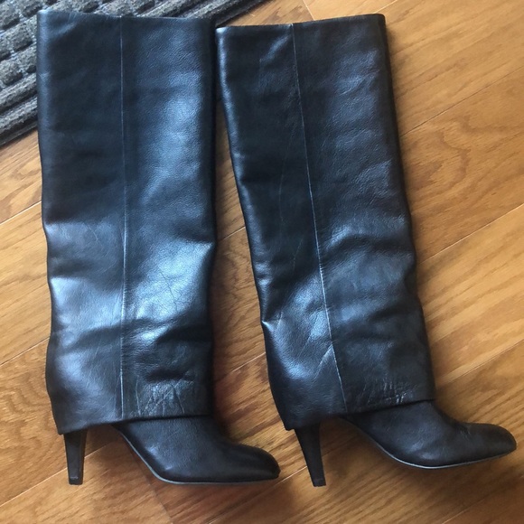 Ash Shoes - Leather Olivia knee high heeled boots round toe amazing 39 eu